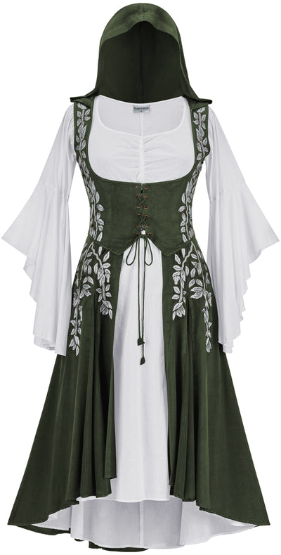 Tauriel Maxi Set Limited Edition Moss Green Silver Embroidery